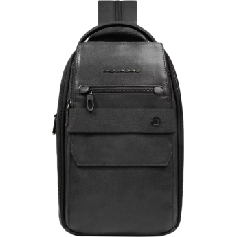 Рюкзак слинг мужской PIQUADRO SOLM CA7028S141/N черный кожа